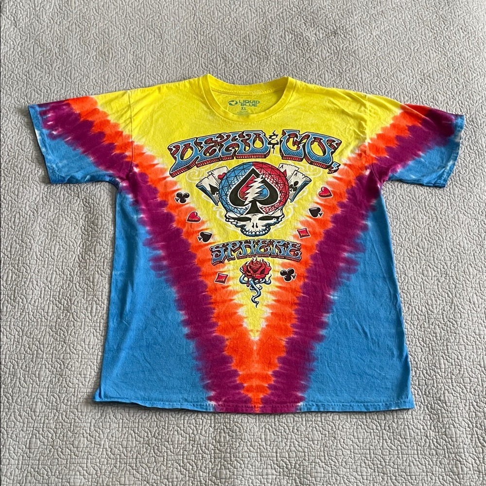 Liquid Blue Grateful Dead & Co. Sphere Las Vegas 2025 Tie-Dye Tour Tee Shirt